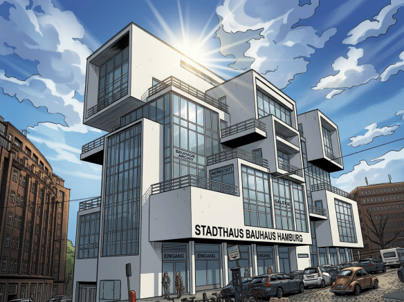 Bauhaus design building in Hamburg Germany